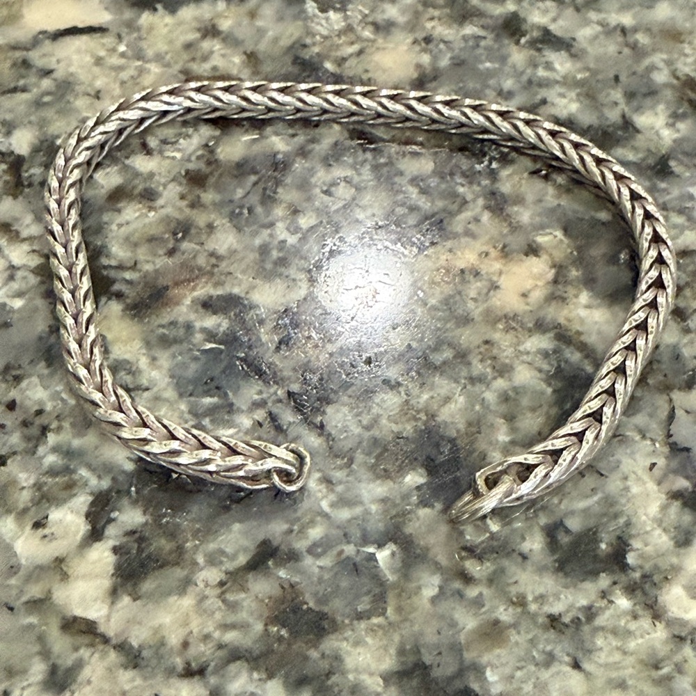 Trollbeads Sterling Silver Bracelet 5 1/2 Inches End to End